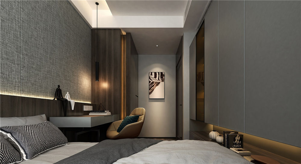 龍湖九里晴川-現(xiàn)代簡(jiǎn)約-臥室設(shè)計(jì)效果圖