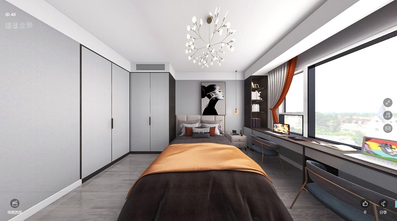 龍湖九里晴川-現(xiàn)代簡約-臥室設(shè)計(jì)效果圖